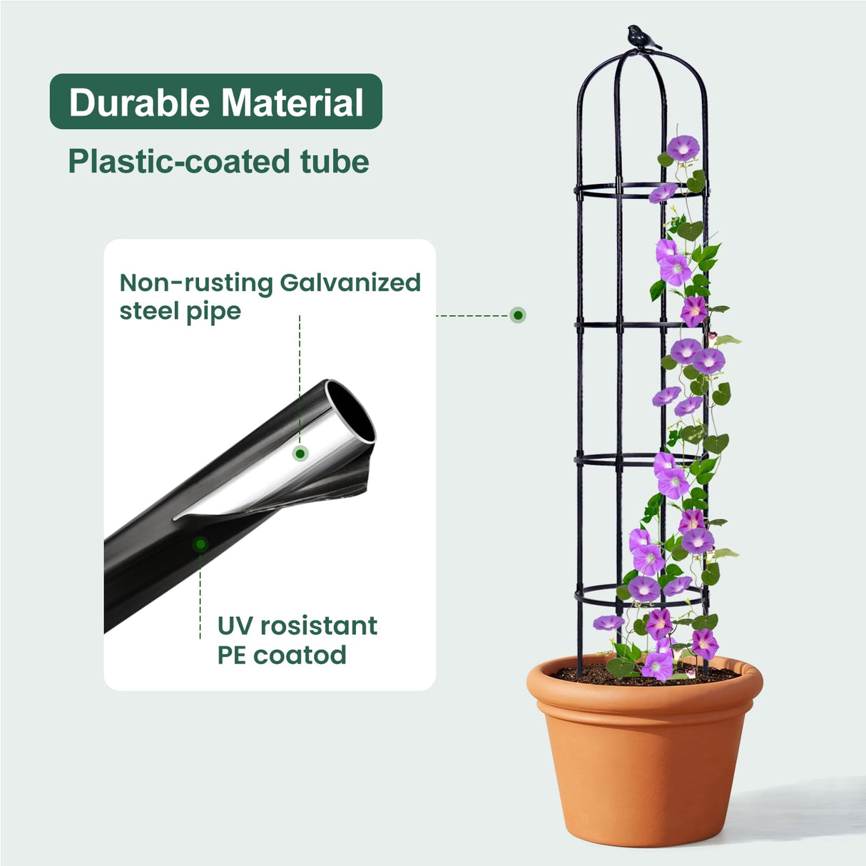 OTOSUNNY 2 Pack 6 ft Garden Obelisk Trellis for Climbing Plants Outdoor