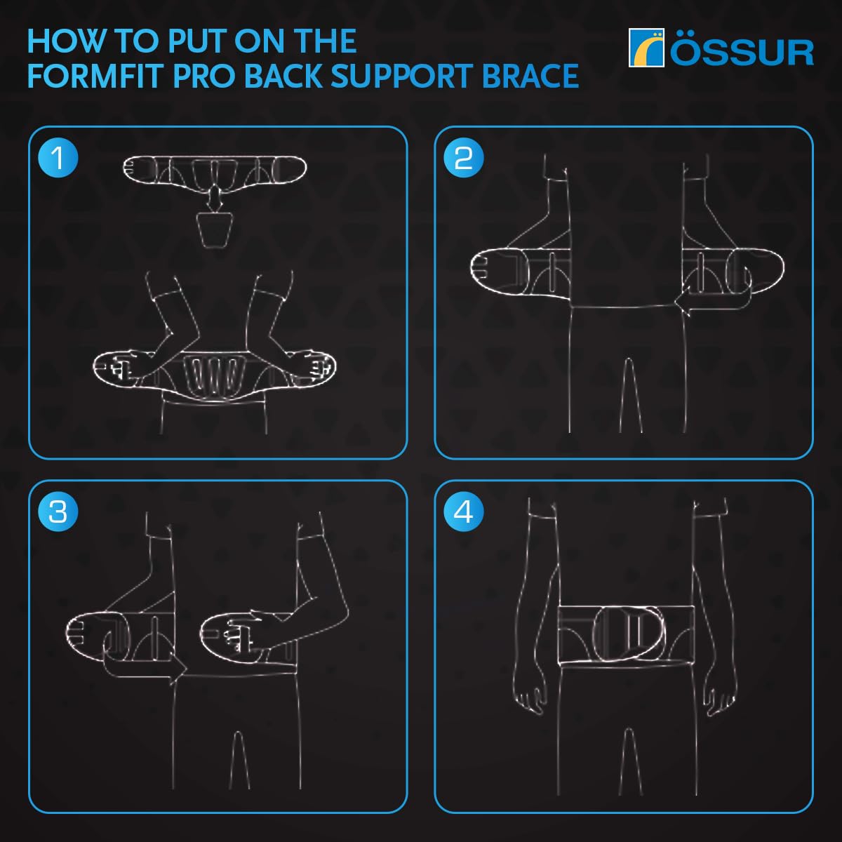 Össur Formfit Pro Back Support - Advanced Lumbar Brace for Pain Relief, Posture Correction, and Spinal Health - Premium Comfort and Support (Small)