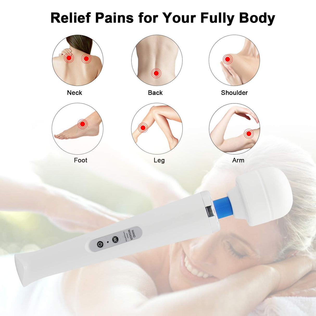 Babalake Cordless Hand Held Massager for Sore Muscles - Rechargeable Deep Tissue Percussion Wand, Neck Back & Shoulder Pain Relief, 10 Modes 5 Speeds, Portable & Wireless Electric Muscle Massagers