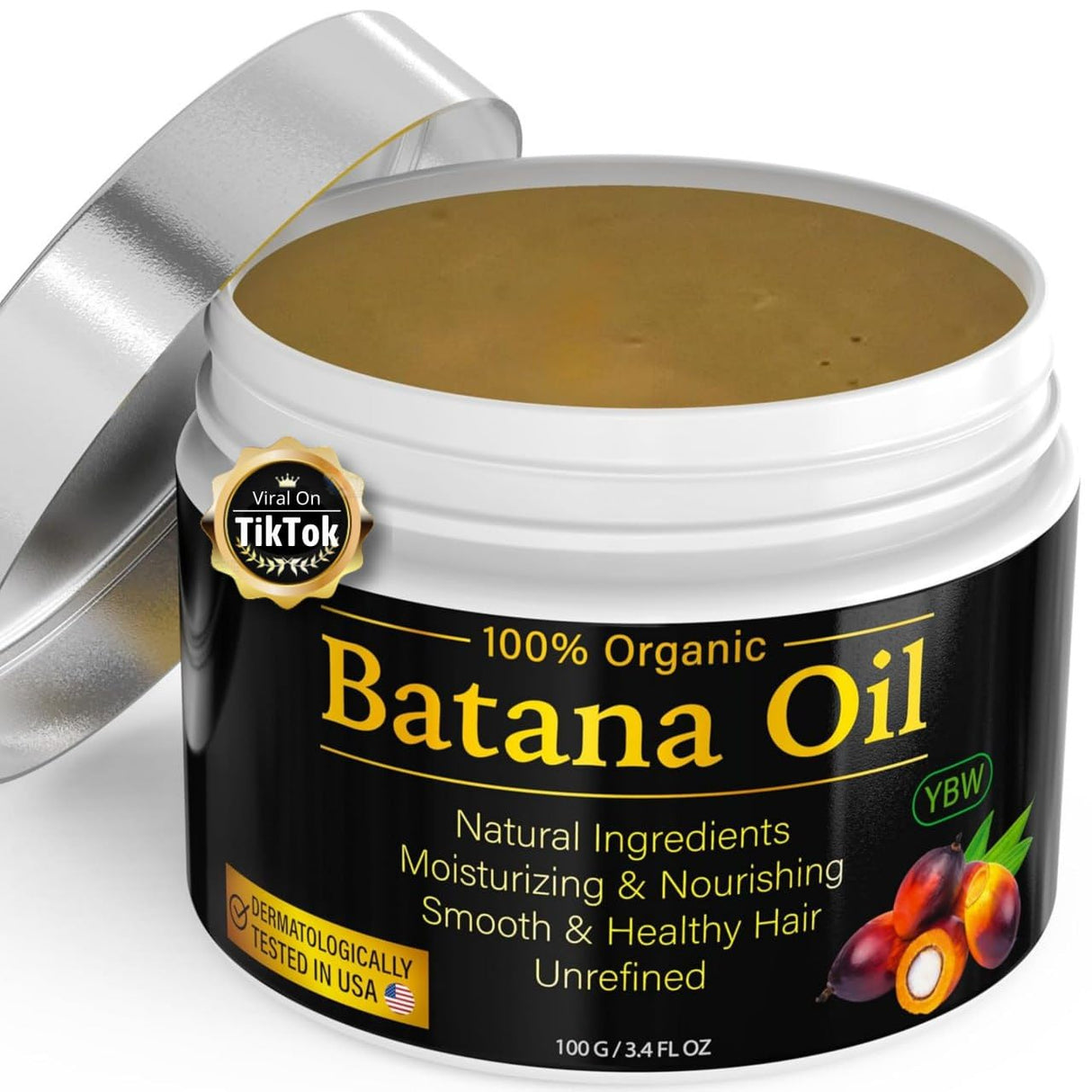 Raw Batana Oil for Hair Growth by Dr. Sebi Organic Raw Honduras Oil Paste, 100% Pure and Natural, Botana Prevents Hair Loss, Eliminates Split Ends for Men & Women