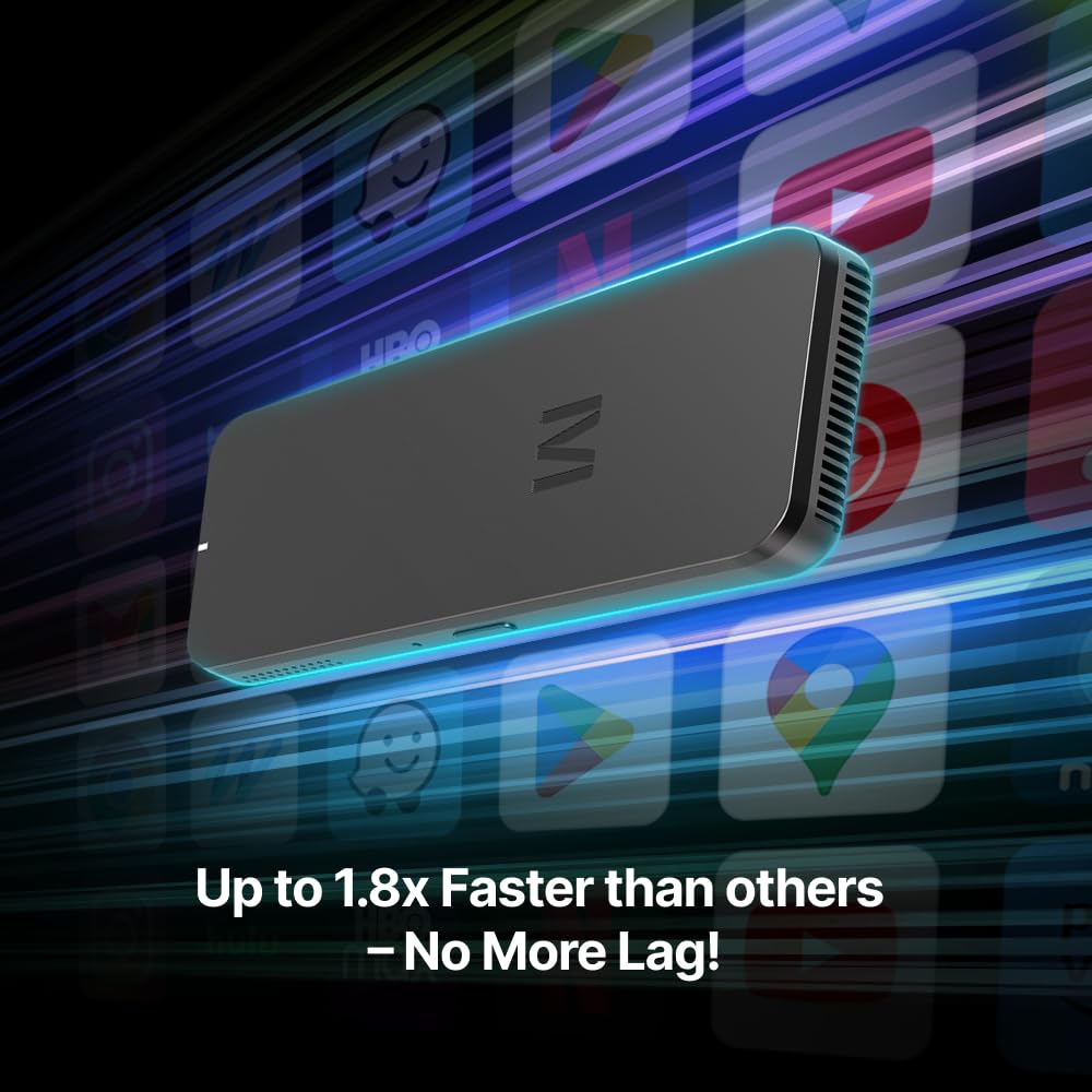 Mstick4 AI Box for Car, Android Auto Wireless Adapter, YouTube Netflix Disney+ Car Stream Device, Google Play Store App, Android 13, Helio G99, Samsung 6GB+128GB, Mstick, Turn Car Display into Tablet