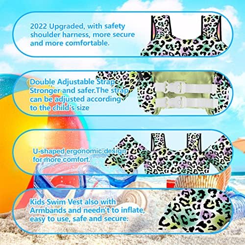 Chriffer Kids Swim Vest Life Jacket for 22-66 Pounds Boys and Girls, Toddler Floaties with Shoulder Harness Arm Wings for 2,3,4,5,6,7 Years Old Baby