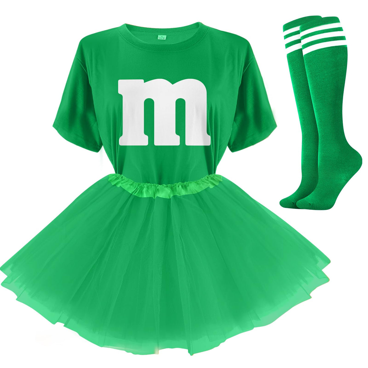 FONYFA Letter M Halloween Costumes Tutu Skirts, Women Team Group T-Shirt, Chocolates Candy Costume for Halloween Christmas Party Costume