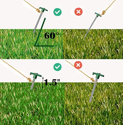 Cheardia 20 Pack Tent Stakes Heavy Duty, 10.25 Inch Yard Stakes Non-Rust Metal Tent Pegs Ground Stakes Tent Spikes for Camping Patio, Garden, Canopies, Grassland, Outdoor,Green