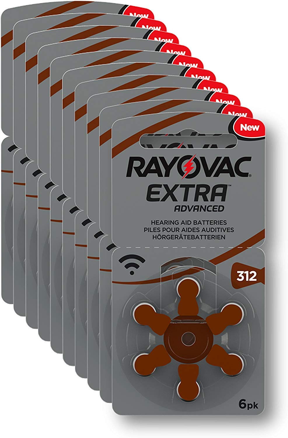 Rayovac Hearing Aid Battery, Size 312 (60 Batteries)