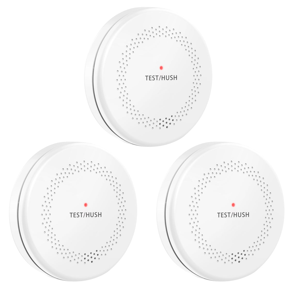 HATHEPHS Combination Smoke and Carbon Monoxide Detector Alarm, 10-Year Battery Dual Sensor Fire & CO Alarm with Large Test/Silence Button, Adhesive & Screws Included, 3-Pack