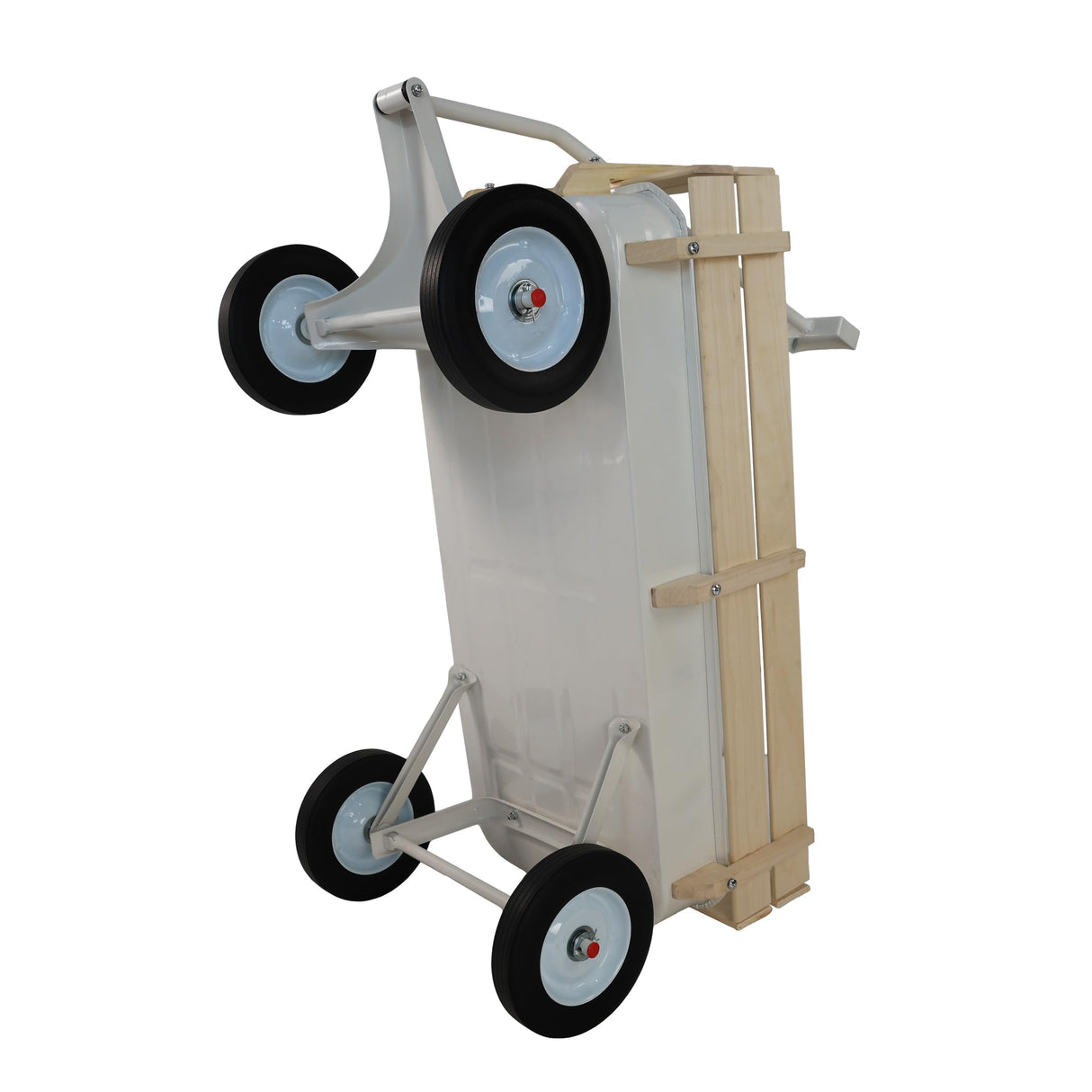 ZeHuoGe Outdoor Sport Wagon All Terrain Pulling w/Removable Wooden Side Panels, Solid Tires Big Foot Panel Wagon,Pull-Along Wagons (White)