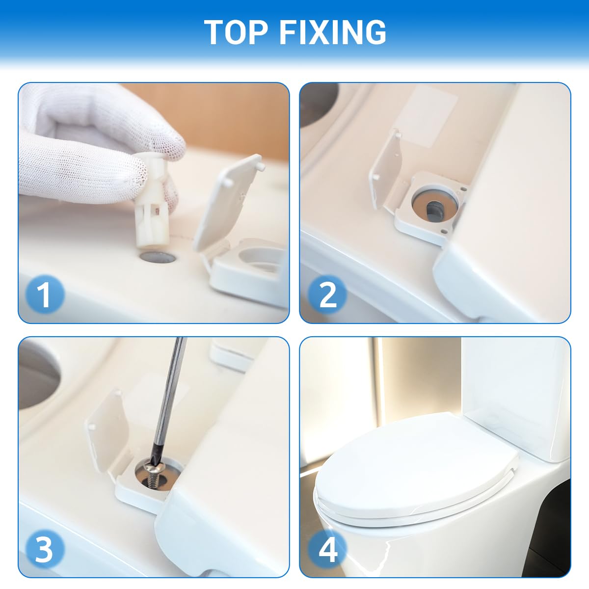 Round Toilet Seat 16.5" - Soft Close, Durable PP Toilet Seat, Easy Installation & Removal, Fits Most Toilet Bowls