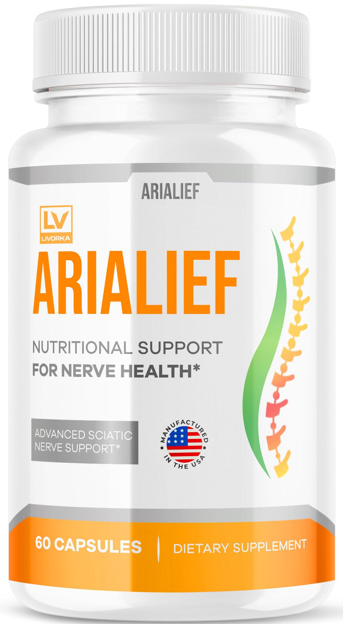Arialief Capsules for Sciatica, Arialeaf Nutritional Support for Nerve Health, Arialeaf Prime Palm Sciatica, Aria Leaf Primepalm Aria LIEF Vitamin, 1 Month