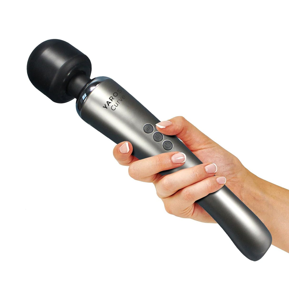 Yarosi Cordless Curve Therapeutic Device - 8 Powerful Speeds and 20 Patterns - for Deep Muscle Aches and Sports Tissue Recovery - Rechargeable - Travel Friendly - Silver