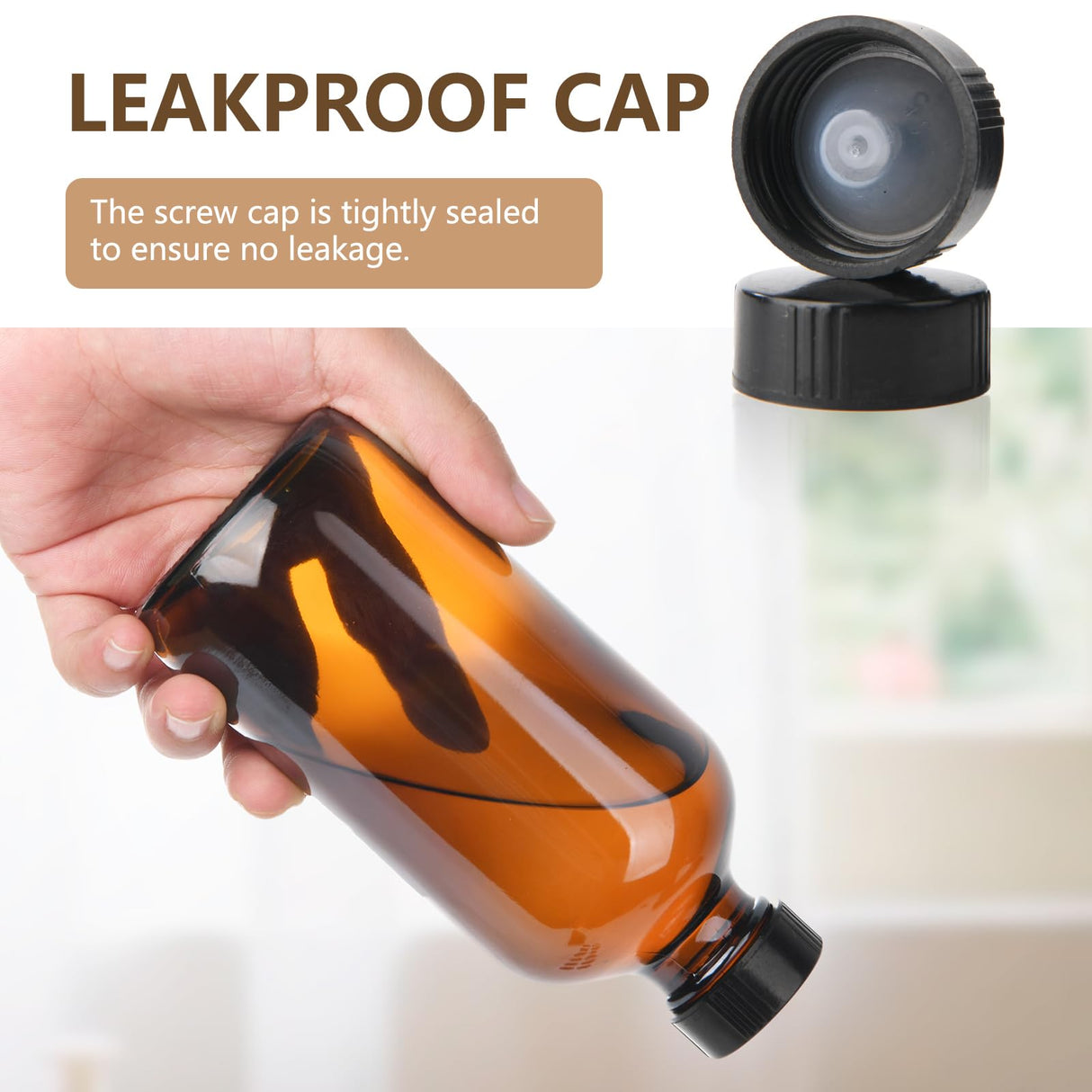 BPFY 24 Pack 4 oz Amber Boston Glass Bottle with Black Poly Cap, Funnel, Chalk Labels, Pen for Homemade Vanilla Extract, Essential Oils, Wedding, Christmas, Holiday Gift