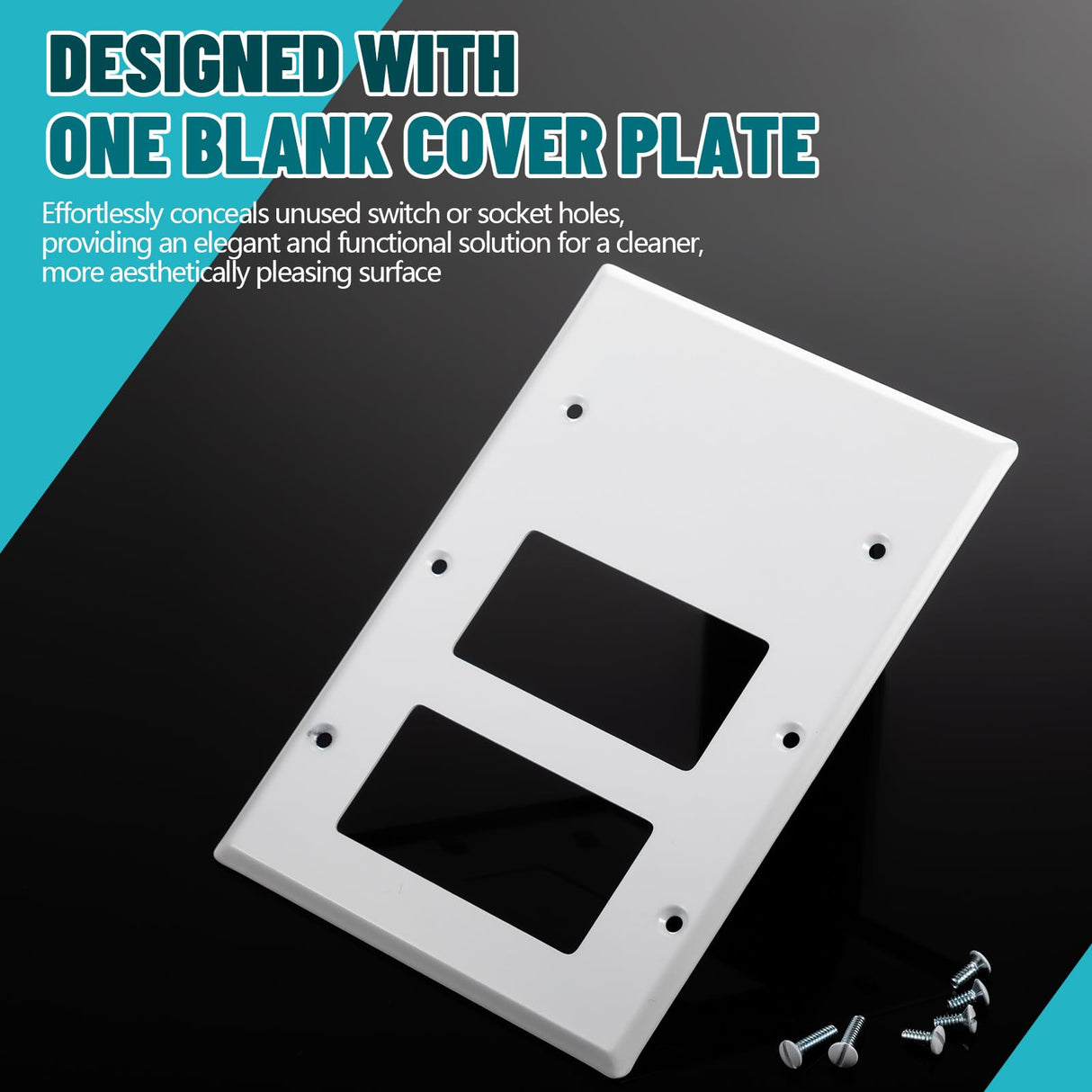 Kingdder 1 Pcs 3-gang 2-decorator 1-blank Wall Plate Standard Size Stainless Steel White Light Switch Plate Gloss Finish Size 3-gang 4.50" x 6.38" Corrosion-resistant Gfci Outlet Receptacle