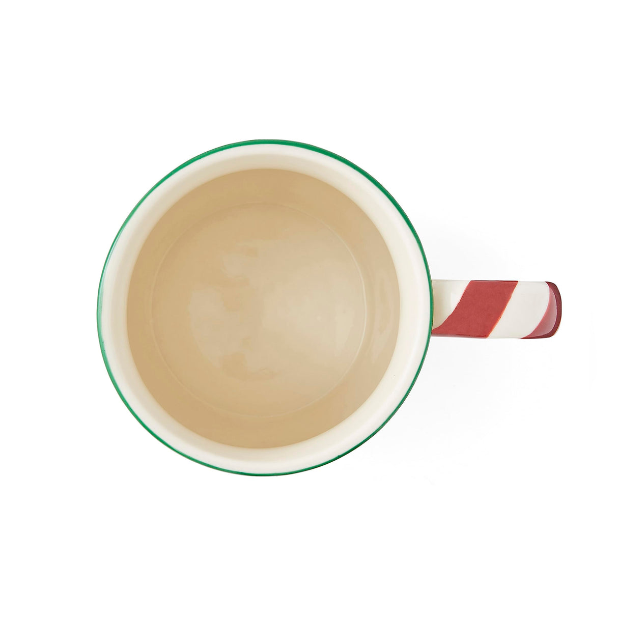 Spode Christmas Tree 14 oz Holiday Mugs (Set of 4) - Festive Coffee Cups with Peppermint Candy Cane Handle, Stoneware Christmas Drinkware Ideal for Hot Cocoa, Holiday Tea & Winter Beverages