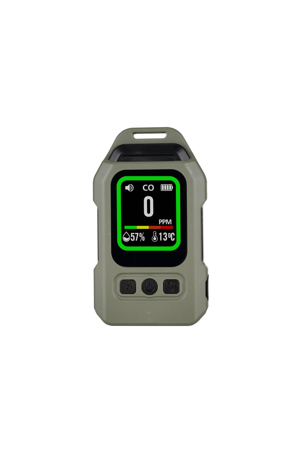 Portable 3-in-1 CO Detector with Audible & Visual Alarm, 300H Standby Battery, for Travel, Camping, Car, Hotel, RV - Essential for Travelers and Campers (Green)