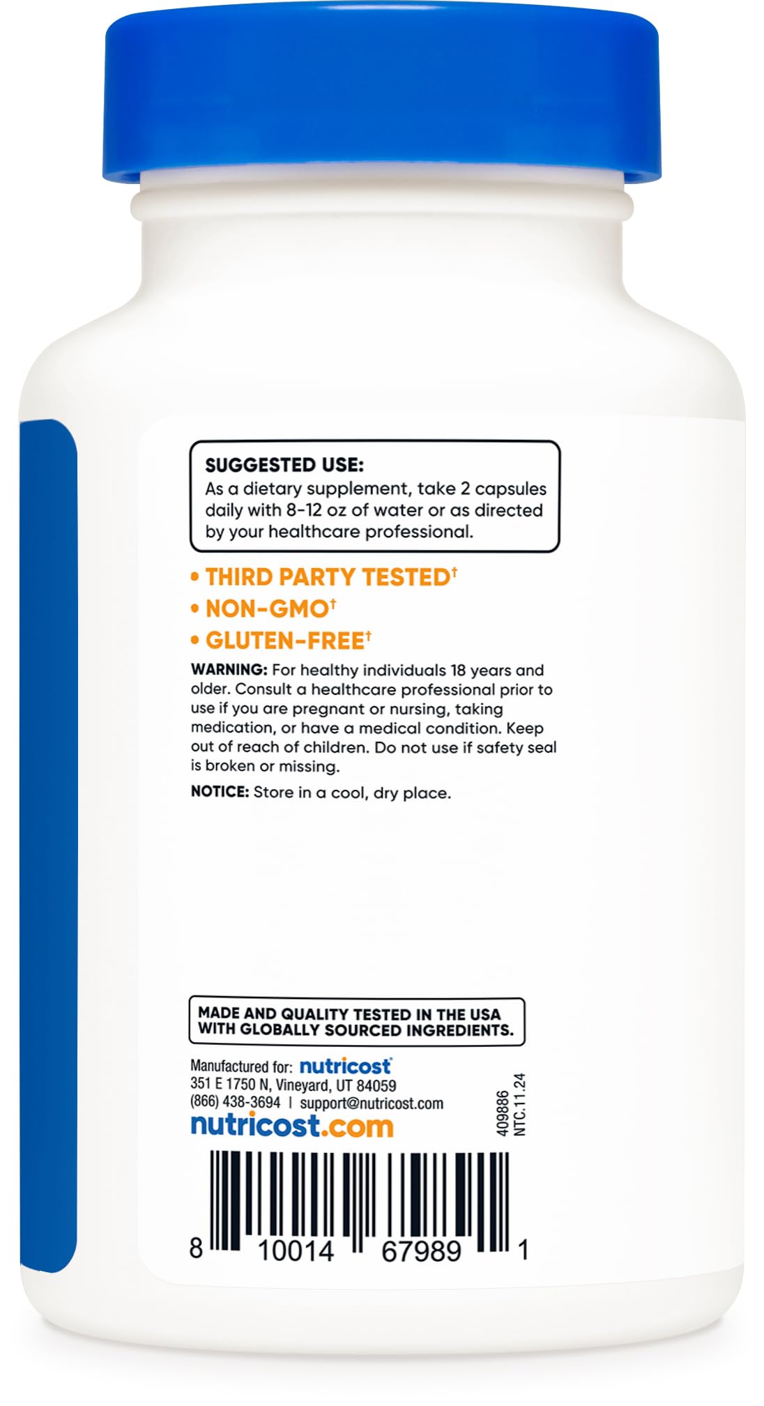 Nutricost AKG Alpha Ketoglutaric Acid Supplement 1,000 mg, 240 Capsules, 120 Servings Per Bottle - Powerful Precursor to Glutamine & Arginine, Energy Support Supplement