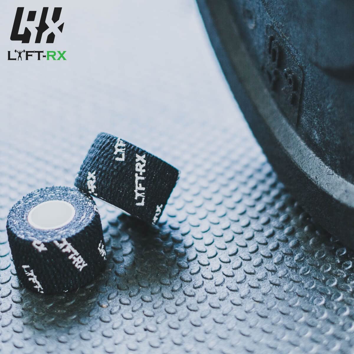LYFT-RX Weightlifting Hook Grip Tape w/Premium Adhesive for Olympic Weight Lift, Cross Fitness, Lifting, Stretch Fit Athletic Finger Wrap, Protects Thumb Fingers, Size1.5in Black 6-Rolls