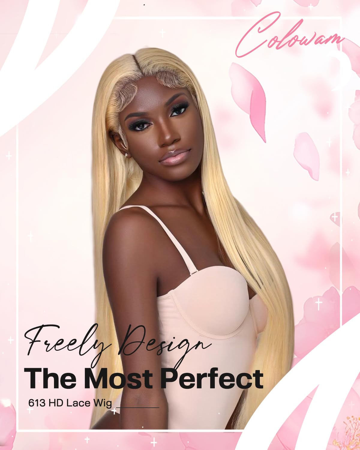 colowam 30Inch 613 13x6 Lace Front Wig Human Hair 200 Density 613 Lace Front Wig Human Hair Straight 613 HD Lace Frontal Wig 13x6 Blonde Wigs Human Hair Pre Plucked (613 Blonde Wigs)