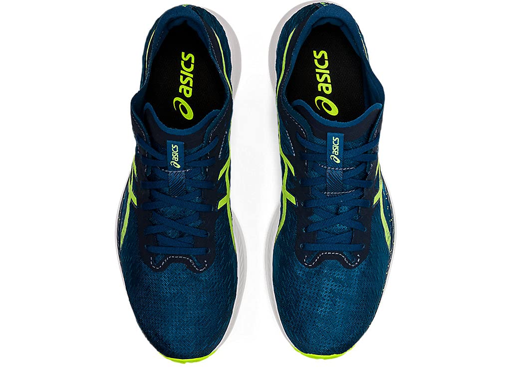 ASICS Men's Magic Speed Running Shoes, 12, MAKO Blue/Hazard Green