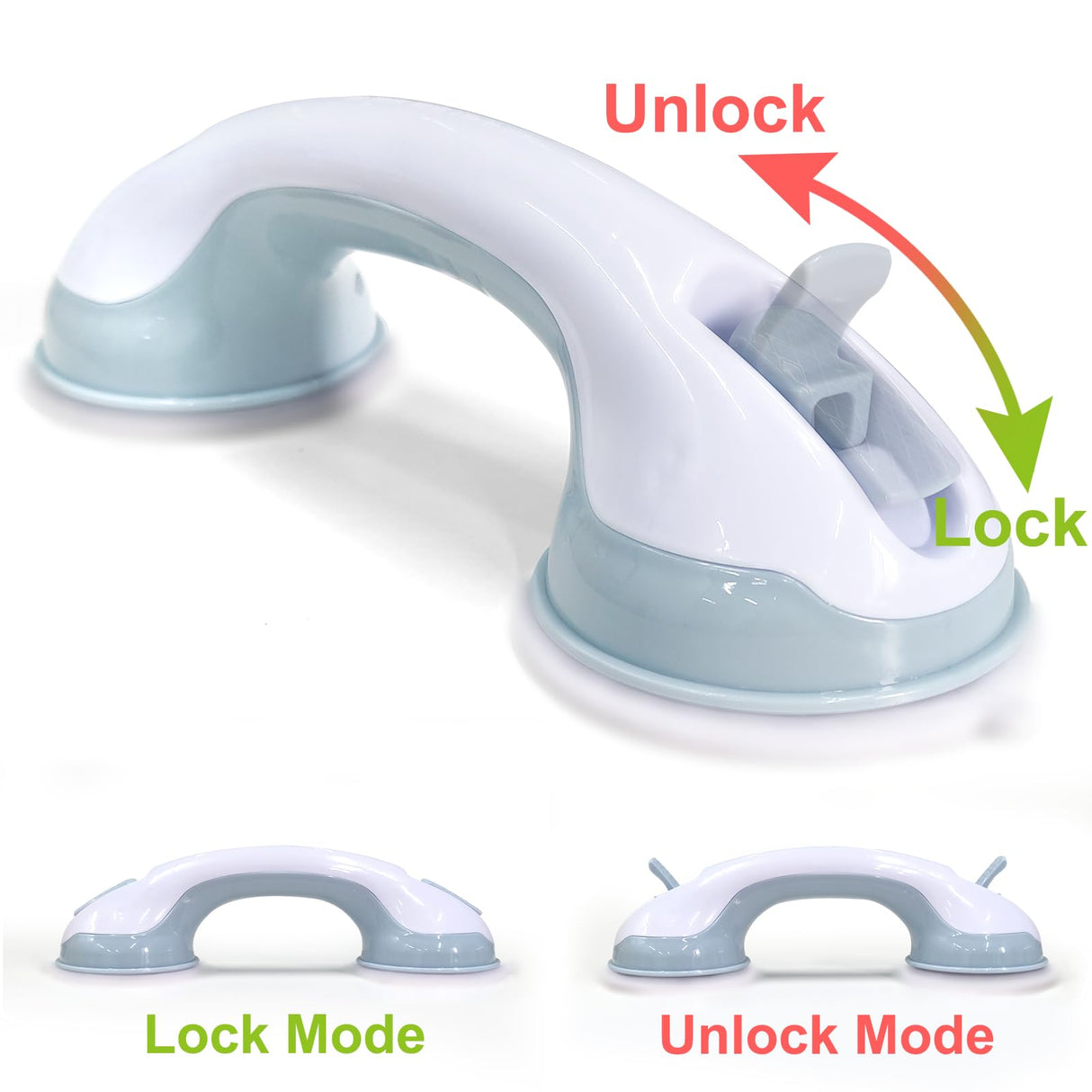 AirTightยฎ Grab Bars for Shower Heavy-Duty (2Pack) 12.3-Inch ADA Compliant Grab Bar for Seniors Shower Handles for Elderly Suction Handicap Safety Handrail for Bathroom Bathtubs Toilet Tiles Glass