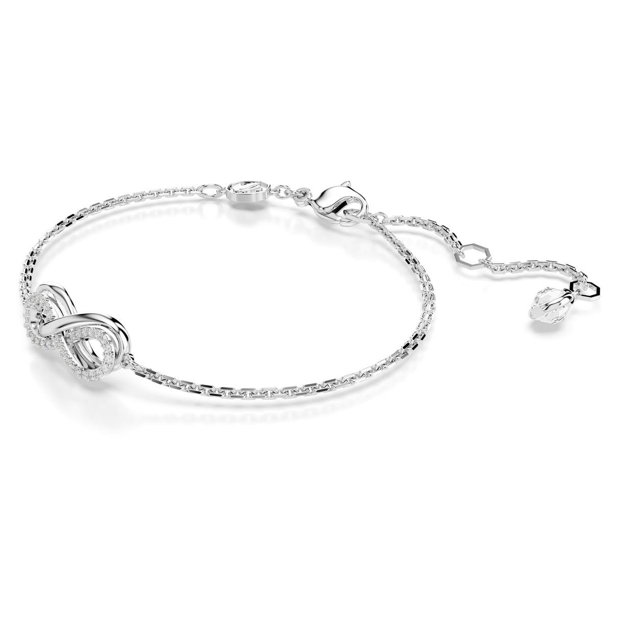 Swarovski Hyperbola Bracelet, Clear Infinity Motif Adorned with a Pavé of Crystals in a Rhodium-Finished Setting, Part of the Hyperbola Collection