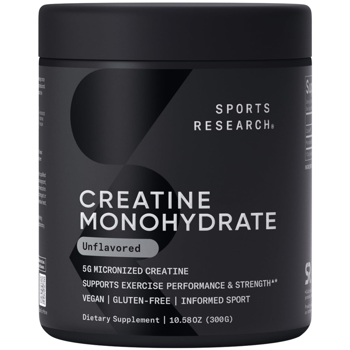 Sports Research Creatine Monohydrate - Gain Lean Muscle, Improve Performance and Strength and Support Workout Recovery - 5 g Micronized Creatine - 10.58 oz