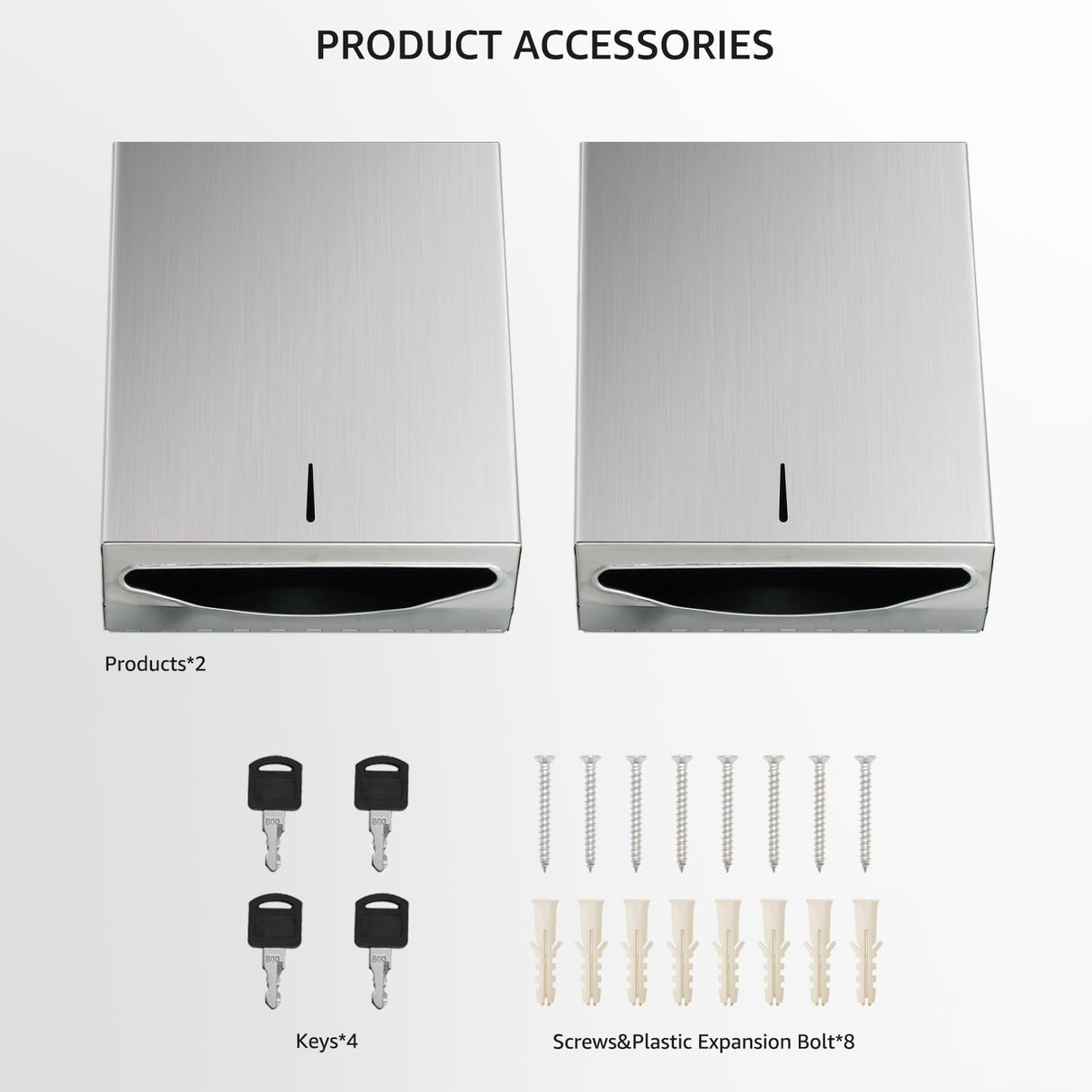 Paper Towel Dispenser Wall Mount - Multifold Trifold Paper Towel Dispensers, Large Capacity Stainless Steel Tissue Holder, Suitable for Bathrooms and Public Places