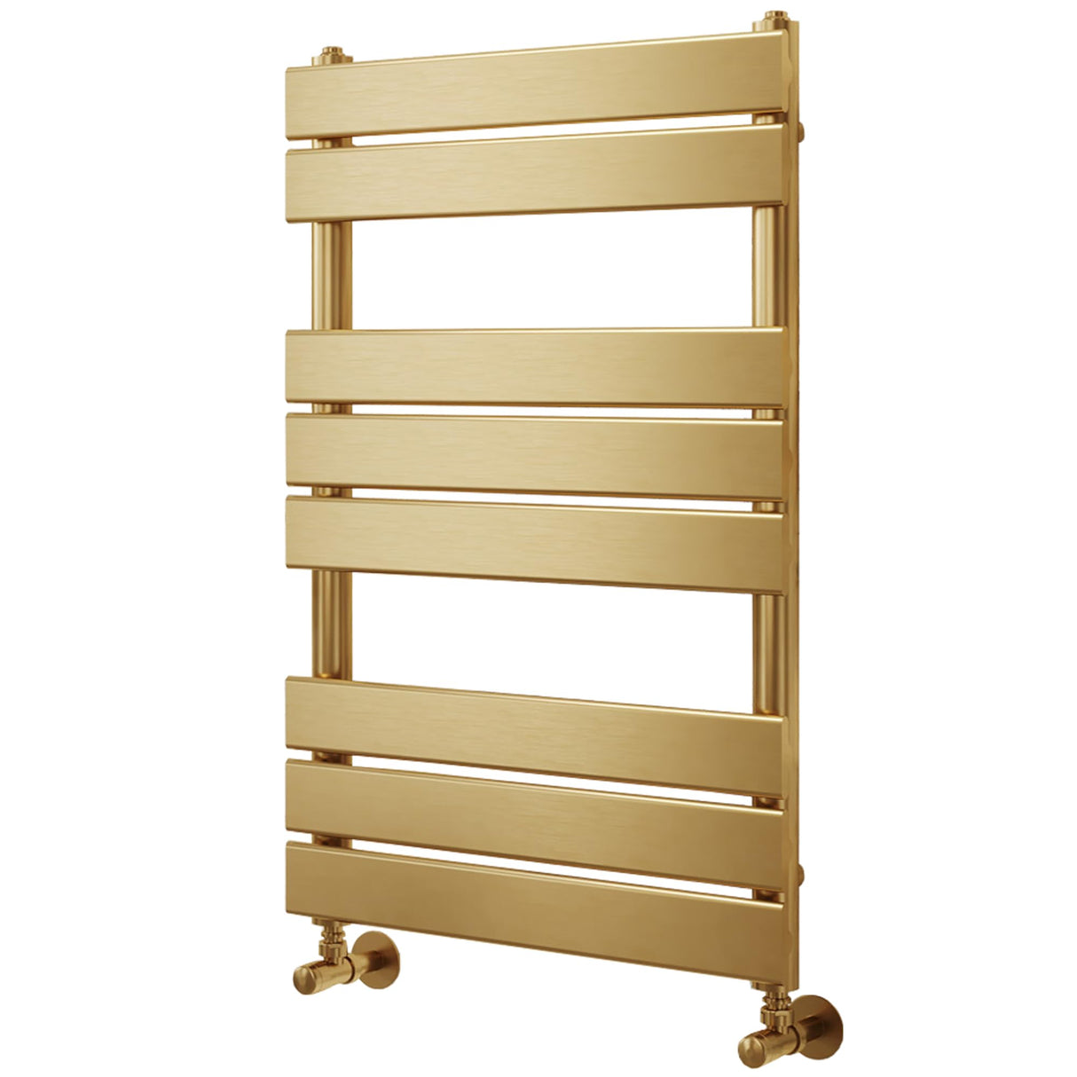 Go Bathrooms Ark Towel Rail 800mm x 500mm Brushed Gold Bathroom Radiator Designer Heated Ladder Rail Flat Panel Ladder Heater