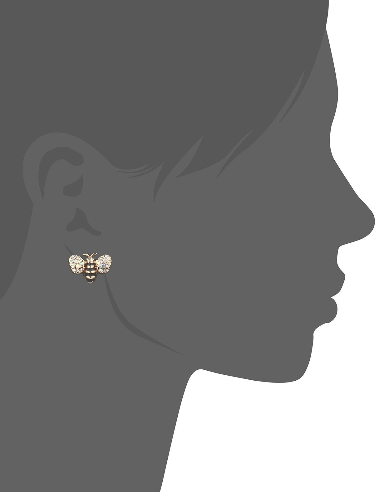 Betsey Johnson Bee Stud Earrings Yellow One Size