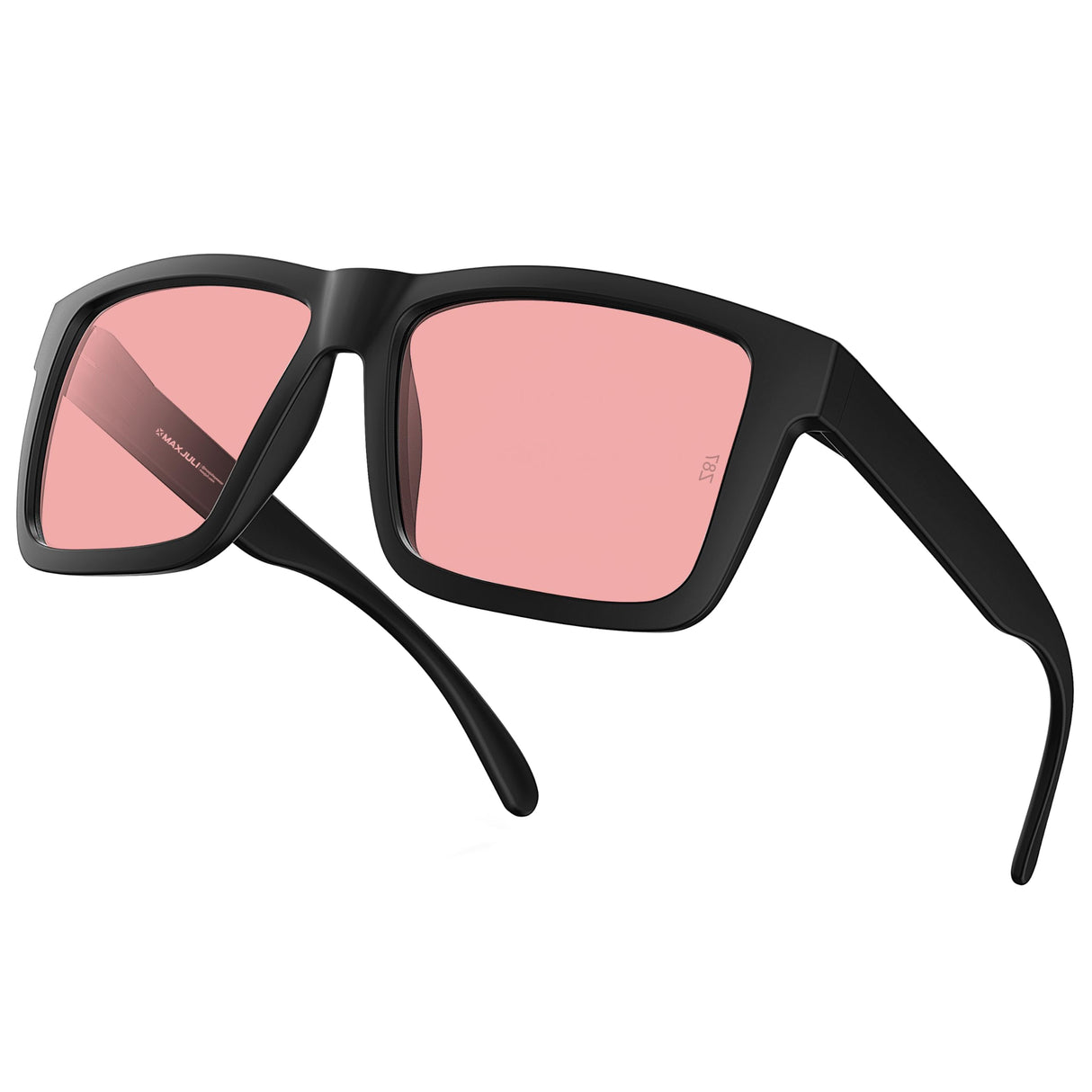 MAXJULI XXL FL-41 Rose Blue Light Blocking Glasses for Photophobia Light Sensitivity,for Computer Gaming, Screen Fatigue & UV Protection 8228 (Black/FL-41 Rose)