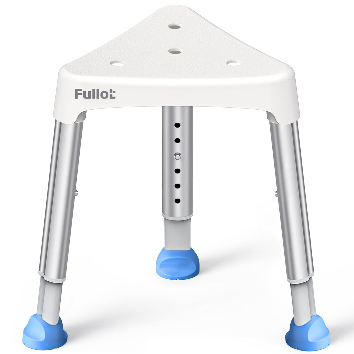 FULLOT Space-Saving Triangular Shower Chair for Elderly and Disabled, 400 lbs Adjustable Shower Stool Seat with Stable-Bracing, Non-Slip Bathtub Chair, Tool-Free Assembly, FSA/HSA Eligible