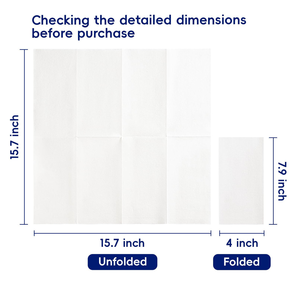 JOLLY CHEF 200 Pack Bathroom Paper Napkins Disposable Guests Hand Towels