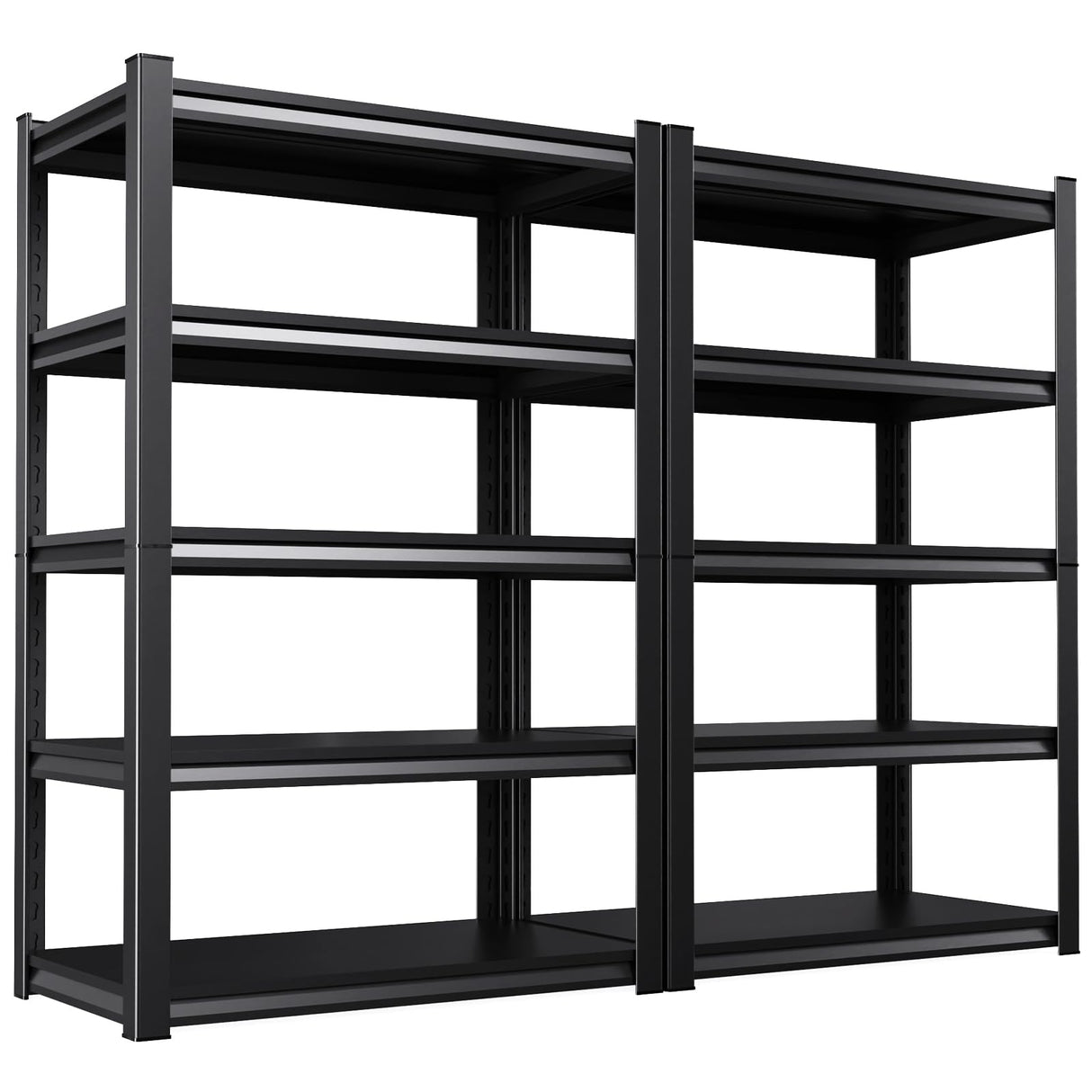 Set of 2 71.2"H-35"W All Metal Garage Shelving-2050LBS 5 Tier Storage Shelves,Adjustable Heavy Duty Shelving Unit and Storage Large Rack,Utility Steel Shelf For Shop Warehouse Industrial 71.2"x35"x16"