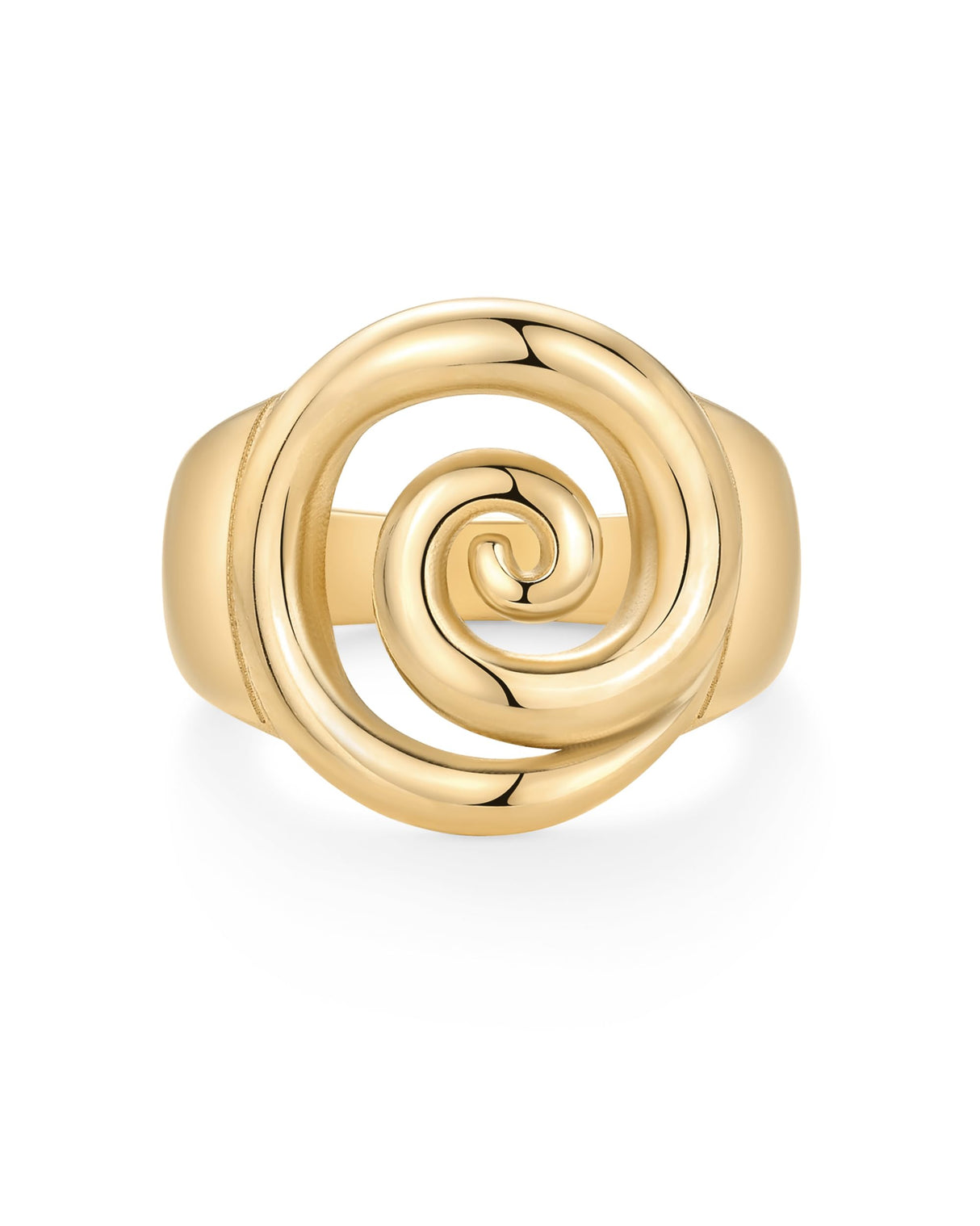 PAVOI 14K Yellow Gold Plated Chunky Swirl Statement Ring