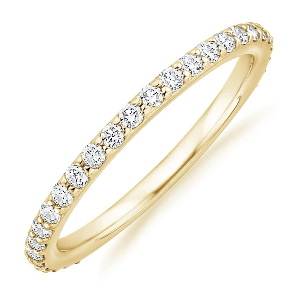 PAVOI 14K Gold Plated Cubic Zirconia Stackable Eternity Bands Yellow Gold for Women Size 6