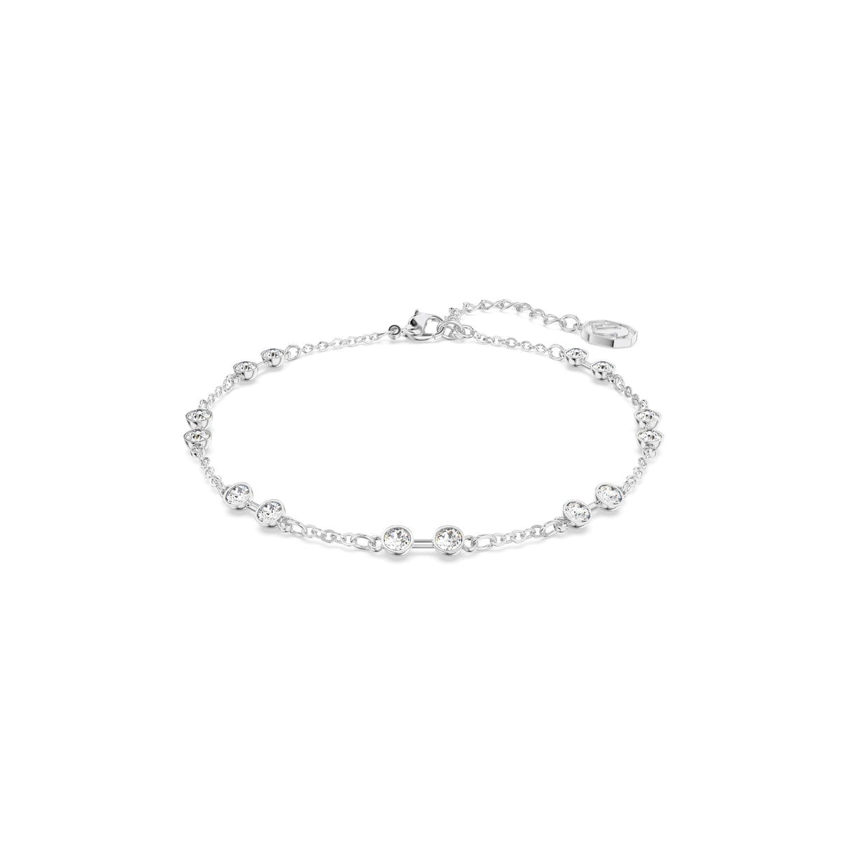 Swarovski Remix Collection strand, Round cut, clear, Rhodium finish