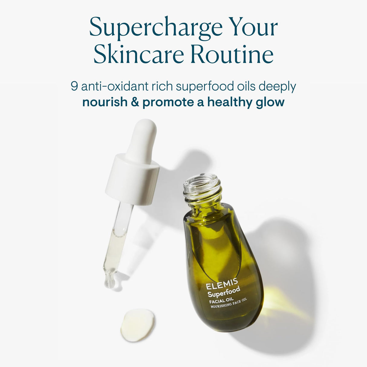 ELEMIS Superfood Facial Oil, 15ml – Nourishing Daily Face Oil, Hydrate & Smooth Skin for Healthy, Glowing Complexion, Skin Oil for Face, Easily-Absorbed Hydrating Face Oil