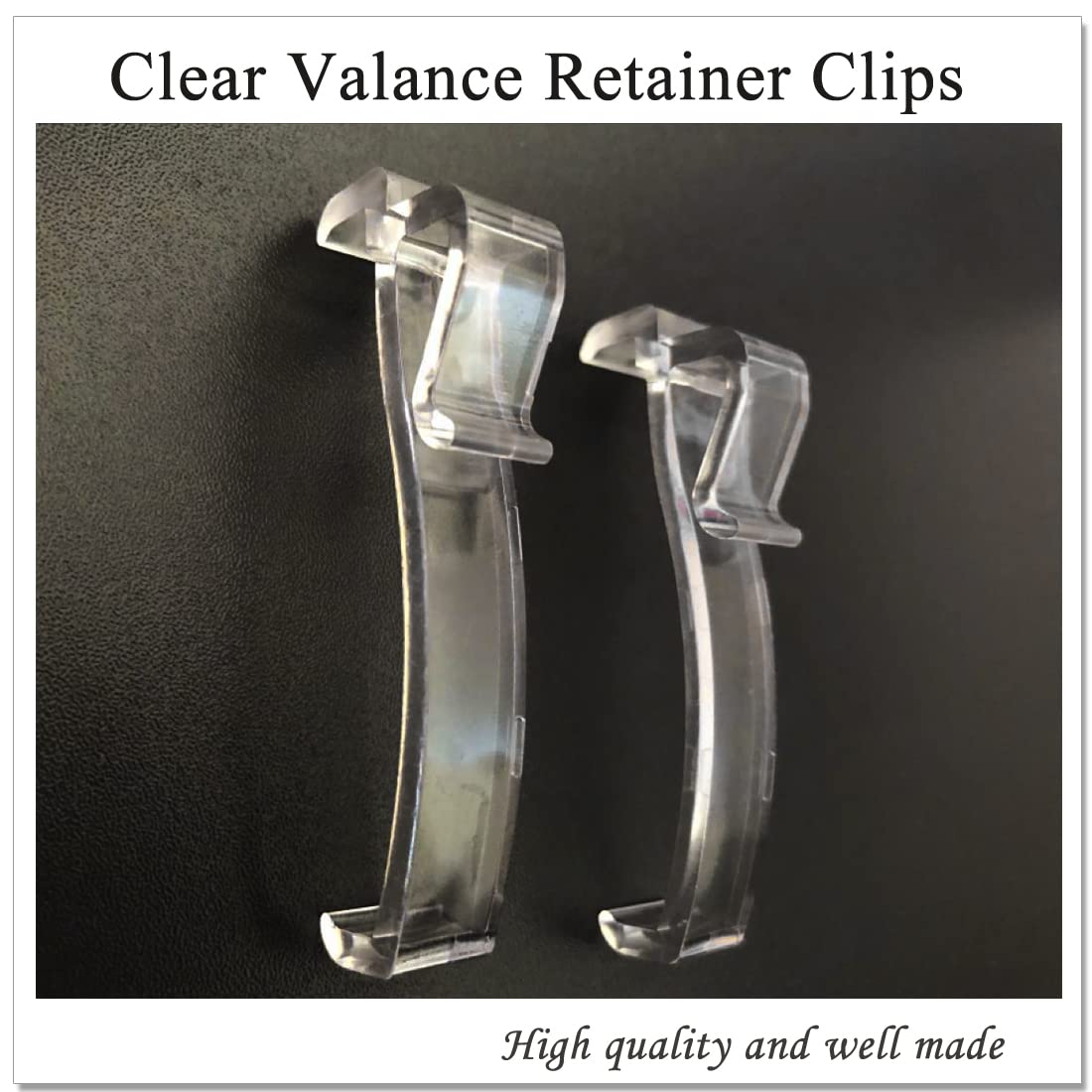 2.5 Inch Valance Clips, Clear Window Blind Clip for Horizontal Blinds, Fits 2.5 Inch Valance (6 PCS)