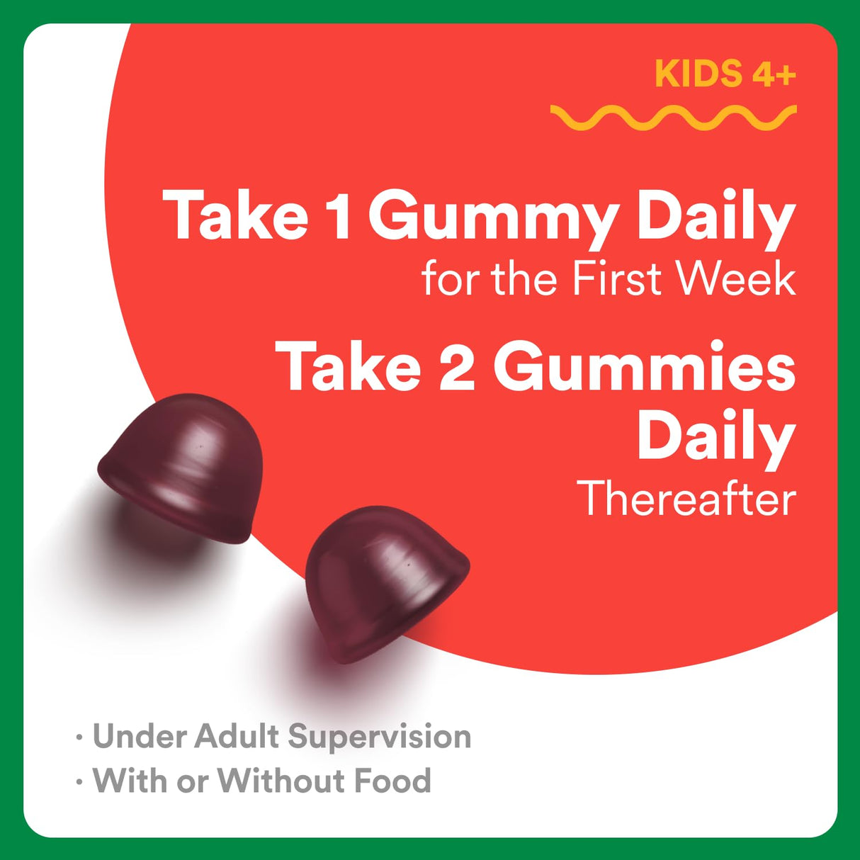 SmartyPants Kids Fiber & Veggies: Prebiotic Fiber Gummies for Kids, Fiber Supplement with Inulin, Organic Green Veggie Blend, Vegan, Gluten Free, Mixed Berry Flavor, 60 Count (30 Day Supply)