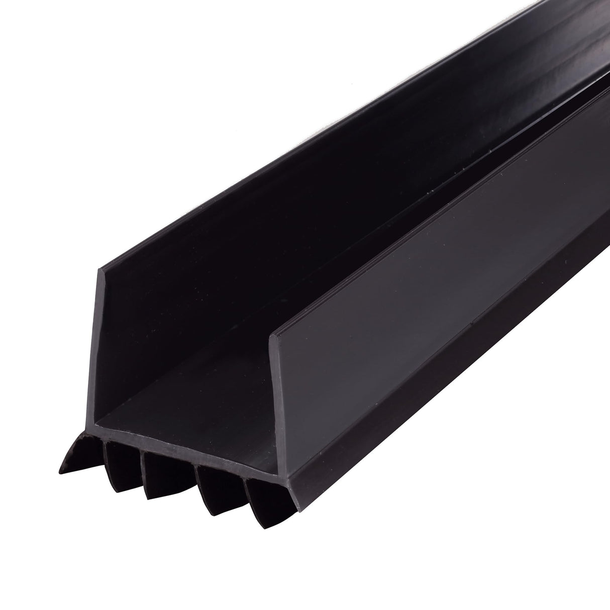 M-D Building Products Vinyl Cinch U-Shape Door Bottom Seal, Slide-On Weatherstripping Draft Stopper, Easy to Install, Fits 36” x 1-3/4” Doors, Fills 3/8”- 3/4” Gaps, 43339, Black