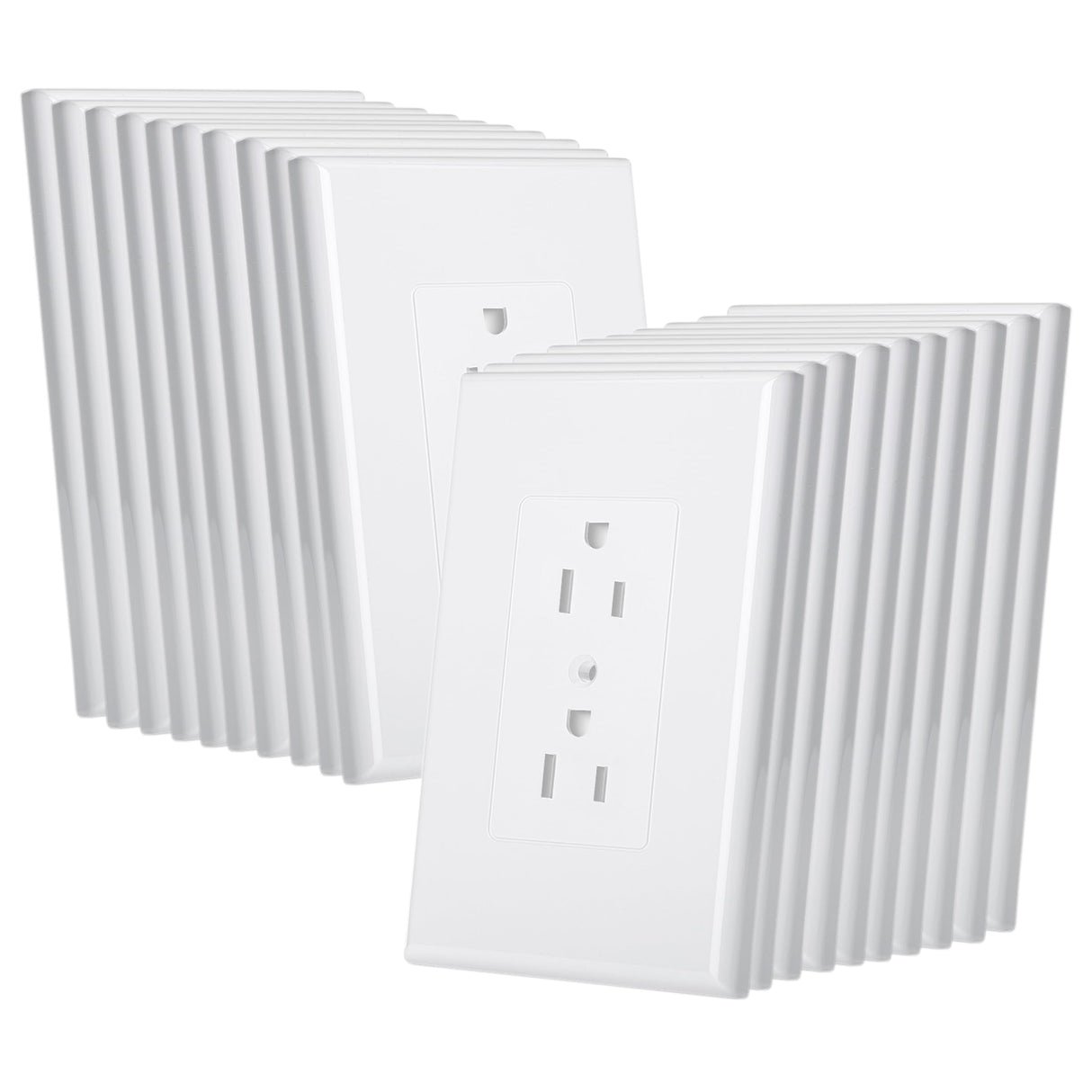 Bates- Duplex Wall Outlet Cover, 20 Pack, White Wall Plates