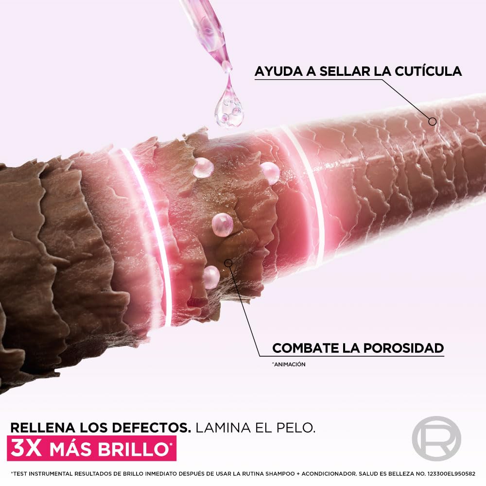 L'Oréal Paris Elvive Champú Glycolic Gloss, con Ácido Glicólico, 370 Ml, 1 unidad