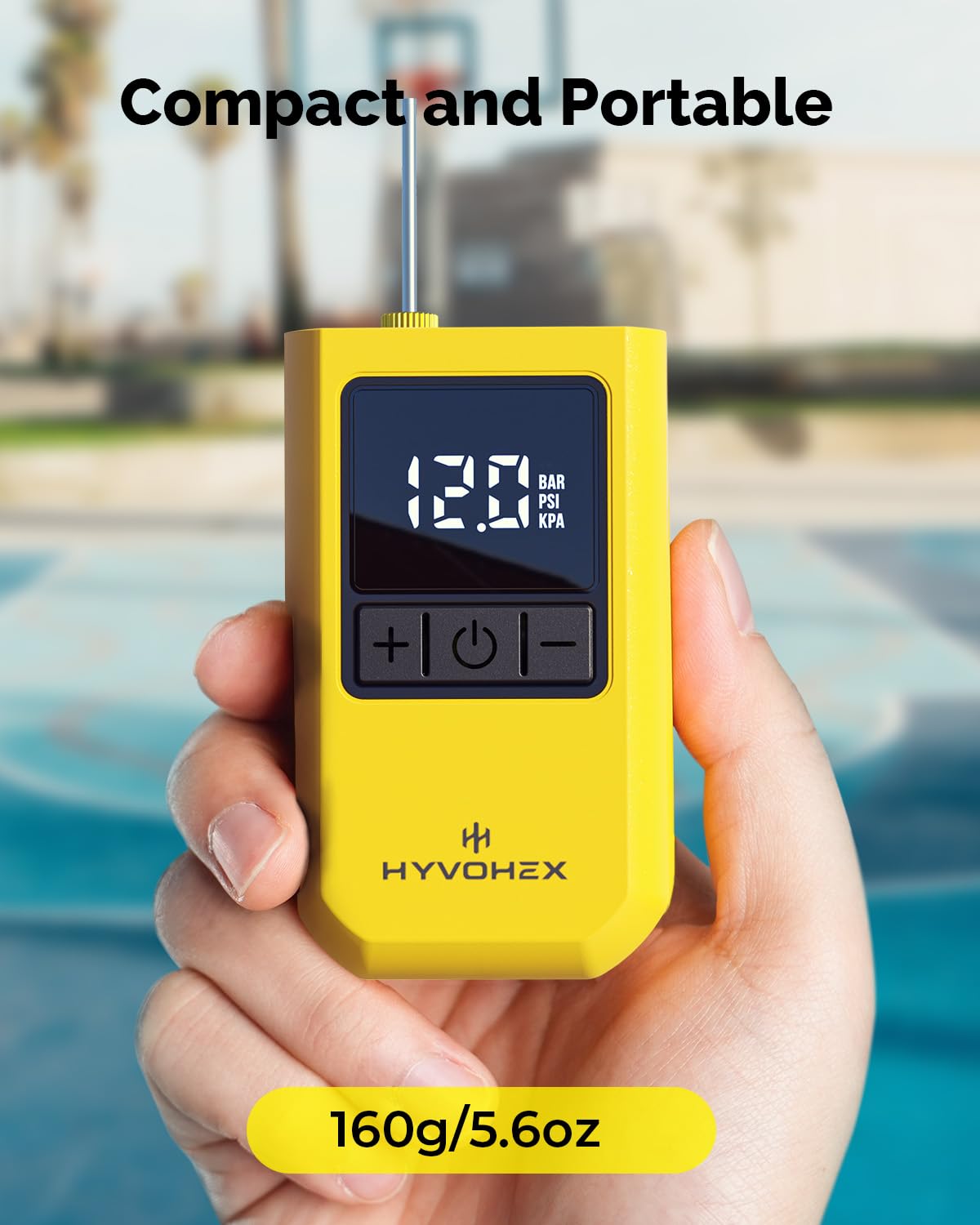 HYVOHEX Mini Electric Ball Pump with Needle for Sports Balls