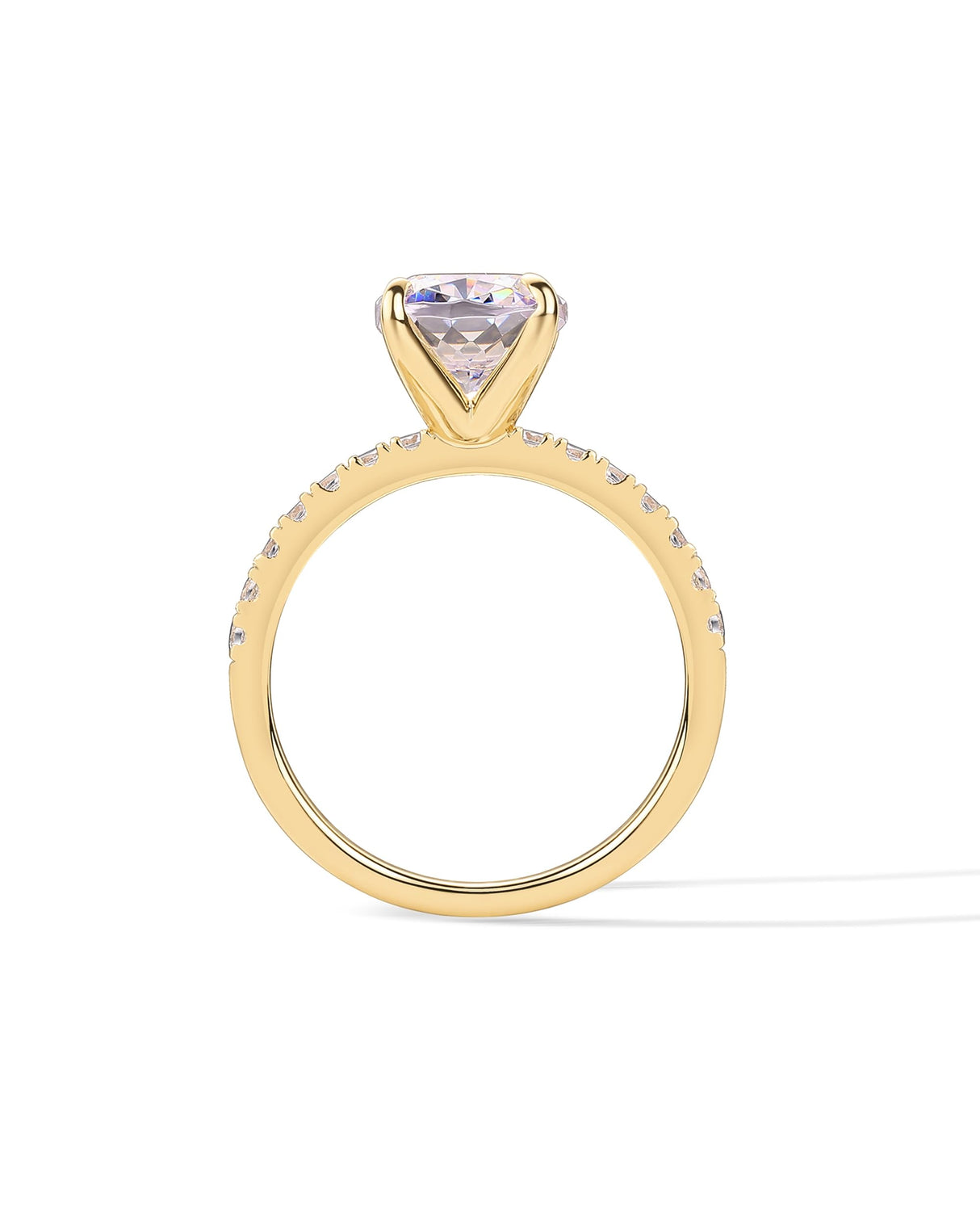 PAVOI 14K Yellow Gold Plated 3 CT Cushion Cut Engagement Ring for Women | Promise Wedding Band | Elongated Cubic Zirconia Engagement Rings | Size 8