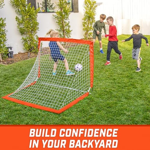 GoSports Portable Soccer Goals for Kids - 13 Color Options - Choose 4 x 3 ft or 6 x 4 ft - Team Tone Pop Up Nets for Backyard