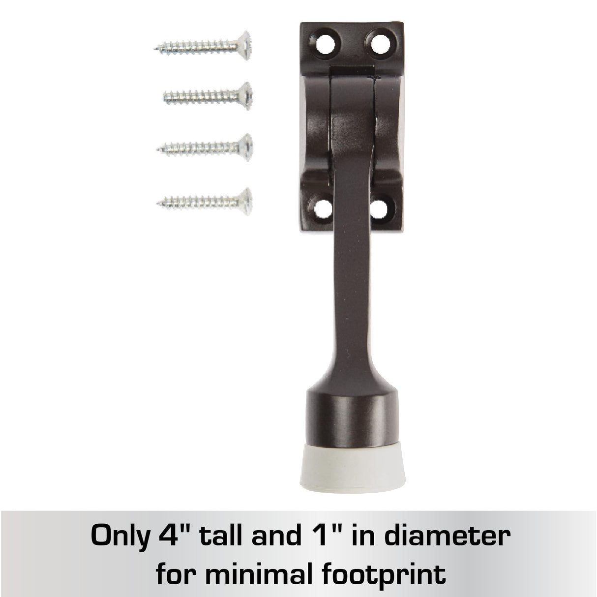 BRINKS Commercial - 4" Kick-Down Door Stop, Matte Black Finish - Non-Obtrusive Option to Protect Your Door and Walls