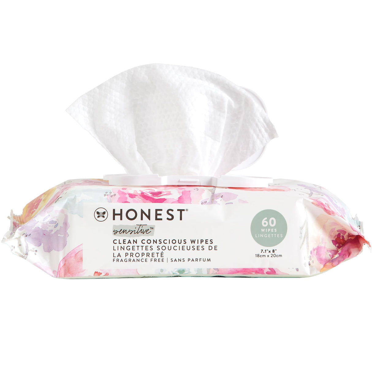The Honest Company Clean Conscious Multi-Use Wipes | Hypoallergenic + Unscented for Sensitive Skin | Over 99% Water, Compostable, Plant Based, Baby Wipes | Rose Blossom, 288 Count