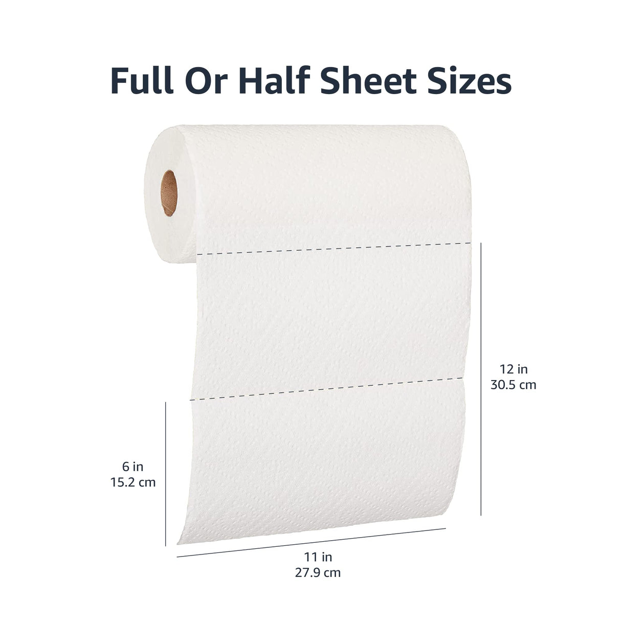 AmazonCommercial 2-Ply White Adapt-a-Size Kitchen Paper Towels (SOFI-056) | Bulk | Adapt-a-size | Individually Wrapped | FSC Certified |140 Towels per Roll (30 Rolls)(11 x 6 Sheet)