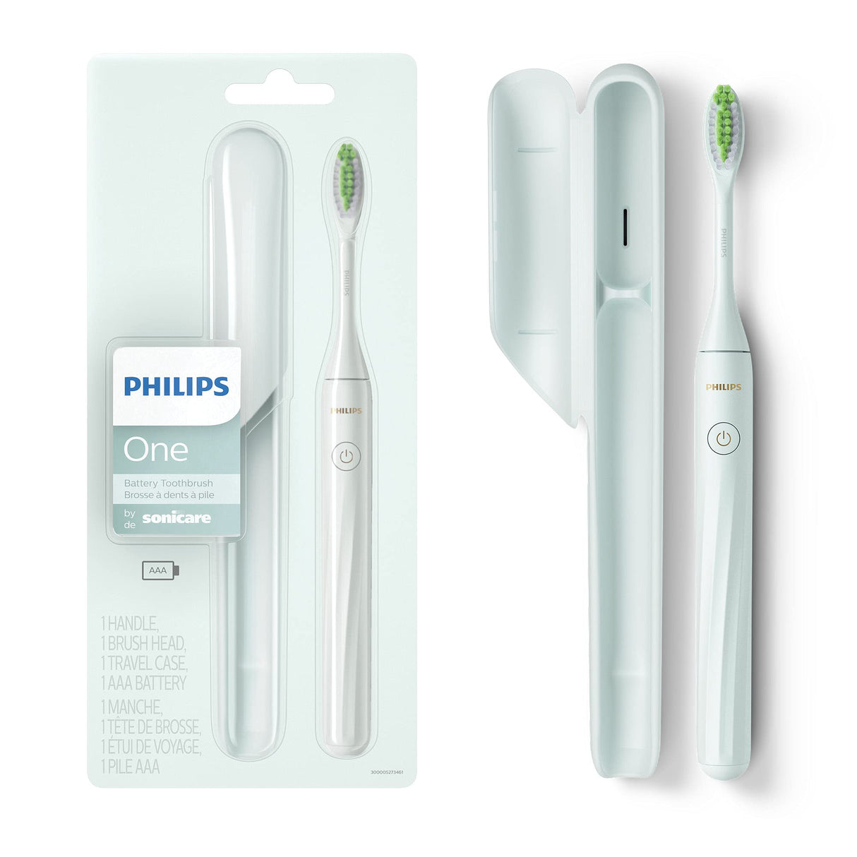 Philips One by Sonicare Battery Toothbrush, Mint Blue, HY1100/03