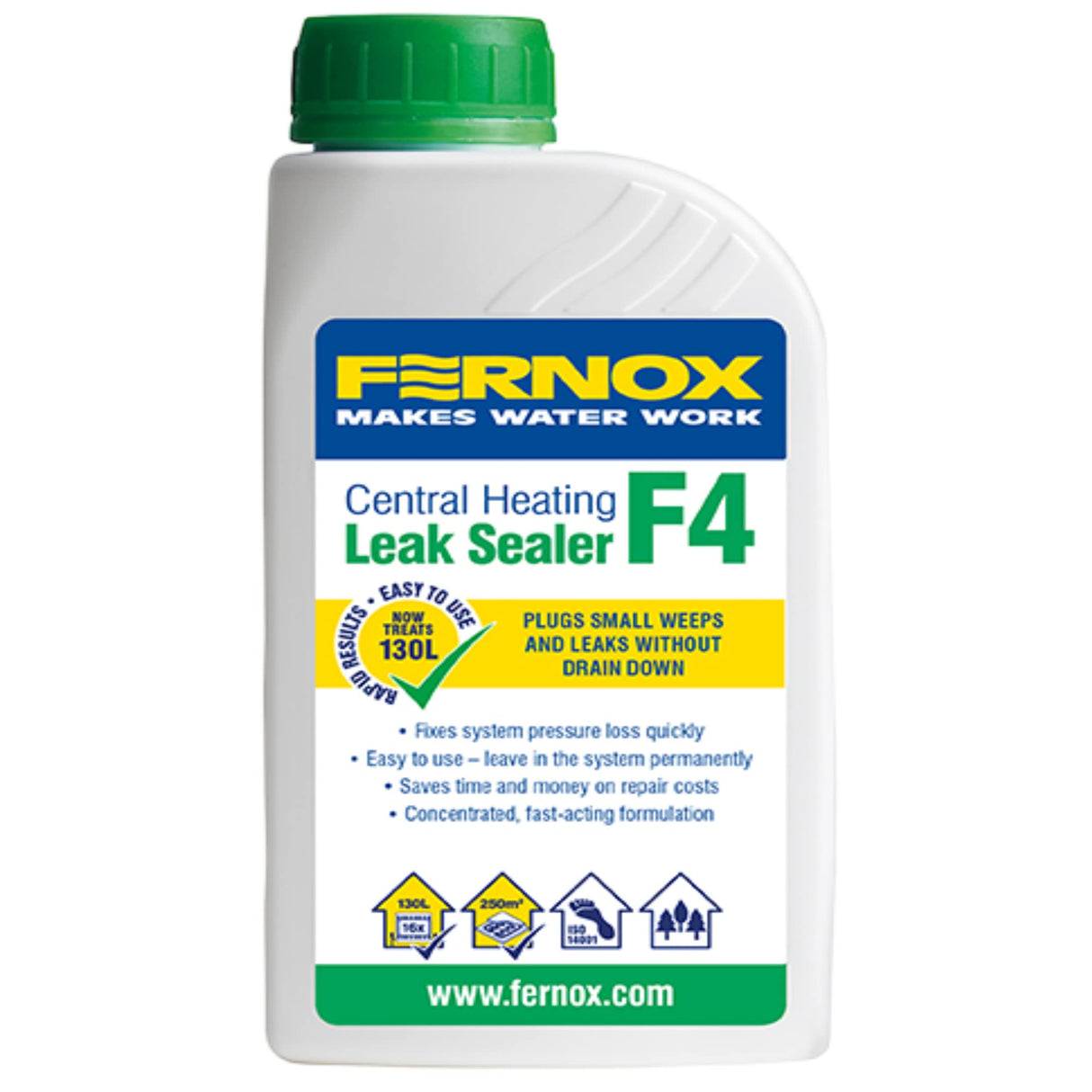 Kudos-Trading - Fernox F4 Leak Sealer 500ml Liquid Seal for Central Heating Pipe Work Leaks Water Underfloor Heating Non-Corrosive Non-Toxic Compatible with Most Heating Systems Long-Lasting Seal