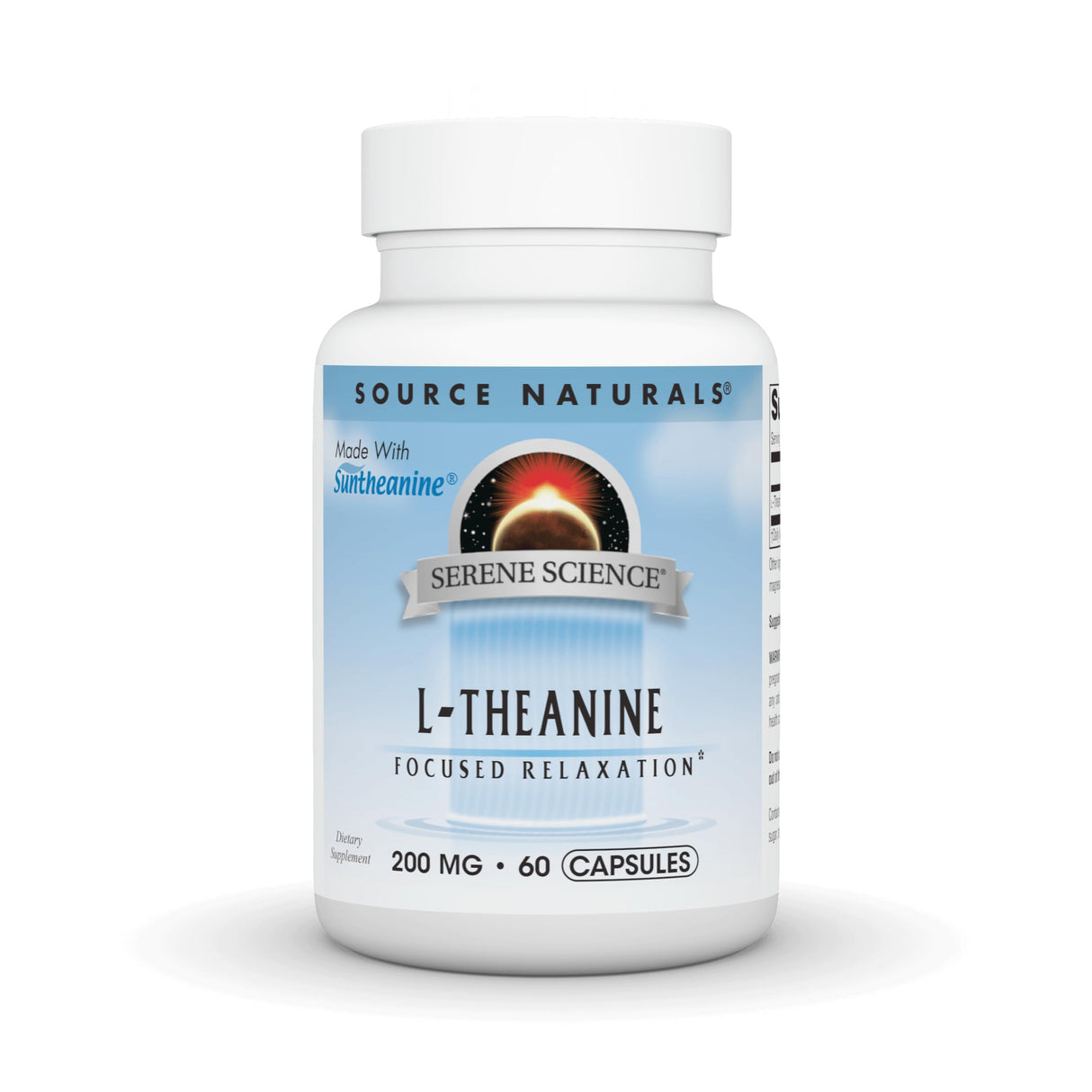 Source Naturals Serene Science L-Theanine, Made with Suntheanine, for Focused Relaxation, 200 mg - 60 Capsules